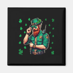 Polizist St Patricks Day Irisches Kleeblatt Glück Magnet