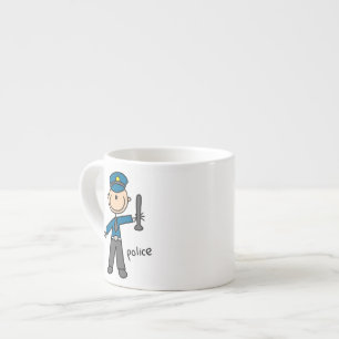 Polizist Stickfigur Espressotasse