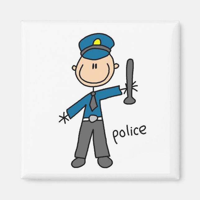 Polizist Stickfigur Magnet (Vorne)