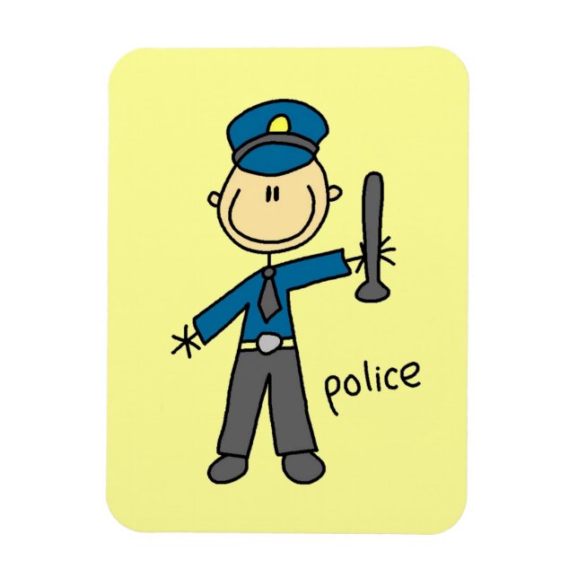 Polizist Stickfigur Magnet (Vertikal)