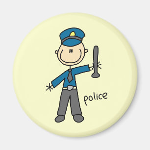 Polizist Stickfigur Magnet