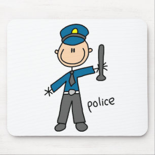 Polizist Stickfigur Mousepad