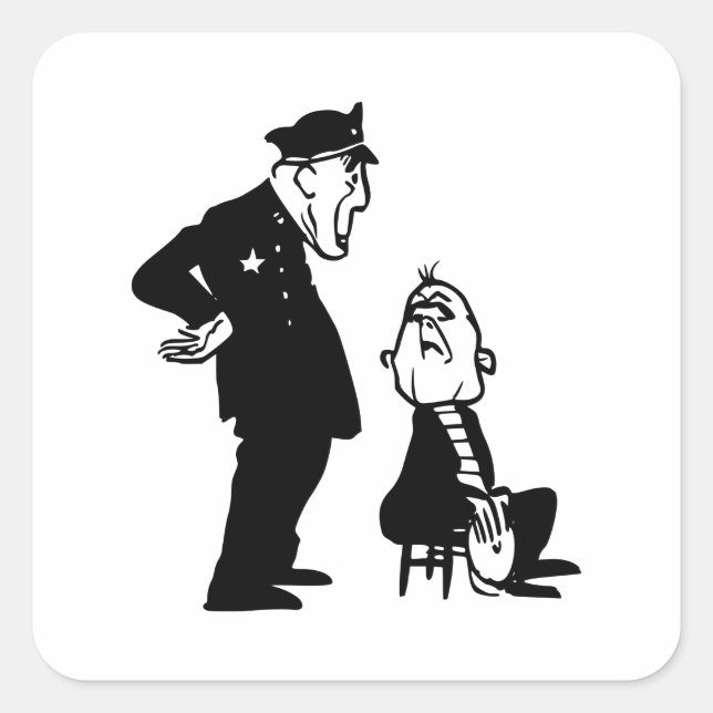 Polizist und Einbrecher Quadratischer Aufkleber (Vorderseite)