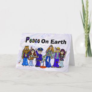Polizist und Hippies Weihnachtskarte Karte