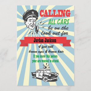 Polizist-und Räuber-Geburtstags-Party Einladung