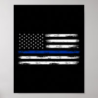 Polizist Us Usa Amerikanische Flagge Dünne Blaue L