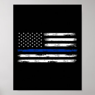 Polizist Us Usa Amerikanische Flagge Dünne Blaue L Poster