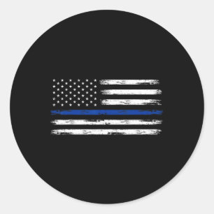 Polizist Us Usa Amerikanische Flagge Thin Blue Lin Runder Aufkleber