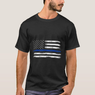 Polizist Us Usa Amerikanische Flagge Thin Blue Lin T-Shirt