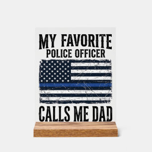 Polizist Vater Thin Blue Line Vintage Vector D Acrylschild