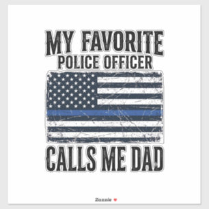 Polizist Vater Thin Blue Line Vintage Vector D Aufkleber