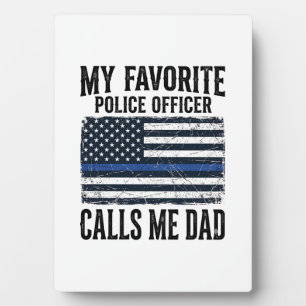 Polizist Vater Thin Blue Line Vintage Vector D Fotoplatte