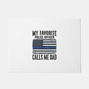 Polizist Vater Thin Blue Line Vintage Vector D Fußmatte
