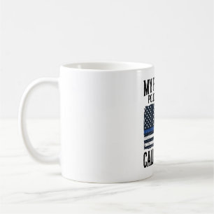 Polizist Vater Thin Blue Line Vintage Vector D Kaffeetasse