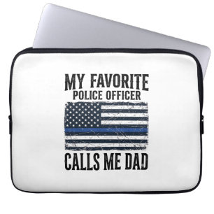 Polizist Vater Thin Blue Line Vintage Vector D Laptopschutzhülle
