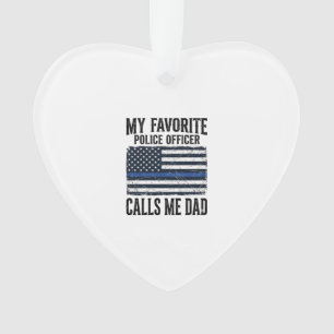 Polizist Vater Thin Blue Line Vintage Vector D Ornament