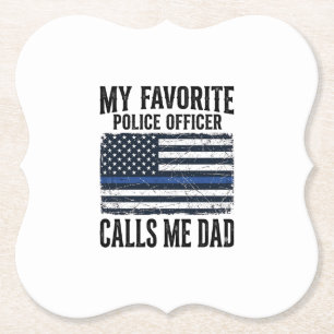 Polizist Vater Thin Blue Line Vintage Vector D Untersetzer