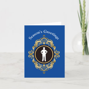 Polizist Weiße Silhouette Weihnachtskarte Karte