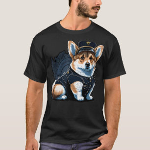 Polizist Welsh Corgi Cop Hund auf Polizei Welsh T-Shirt