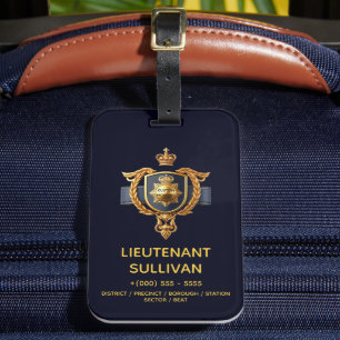 Polizist Zollpolizei Logo Polizist Reisen Gepäckanhänger