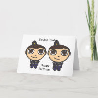 Polizisten Doppeltrouble Happy Birthday Card