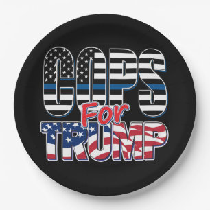 Polizisten für Trump 2020 Pappteller
