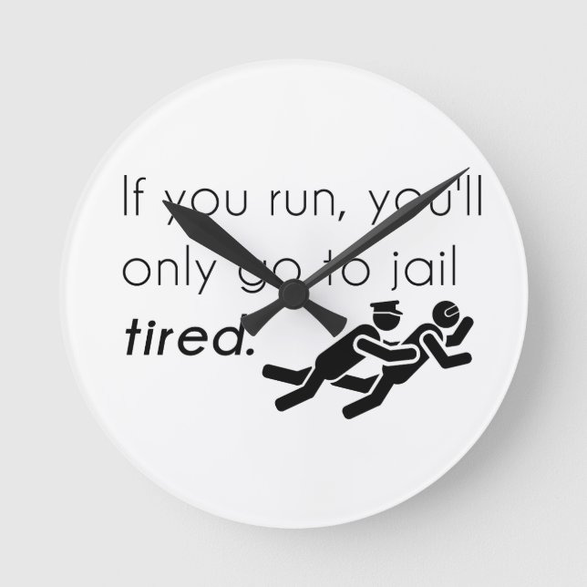 Polizisten Jokes Runde Wanduhr (Vorderseite)