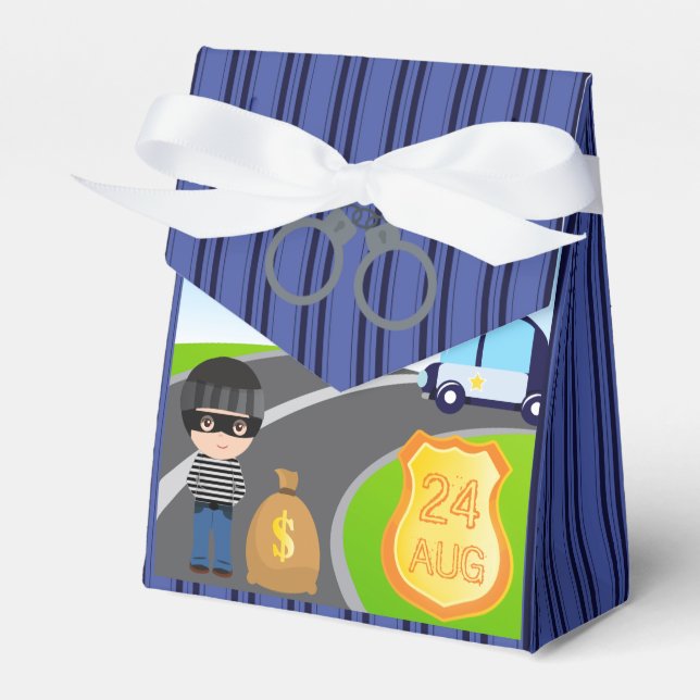 Polizisten und Robbers Birthday Party Gast Vielen  Geschenkschachtel (Vorderseite)