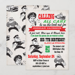 Polizisten und Robbers Geburtstagsparty Einladung