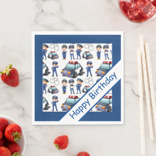 Polizisten zum Geburtstag Serviette