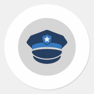 Polizistenmützen-Aufkleber Runder Aufkleber