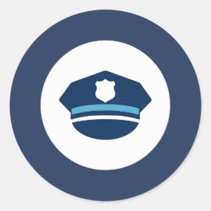 Polizistenmützen-Aufkleber Runder Aufkleber