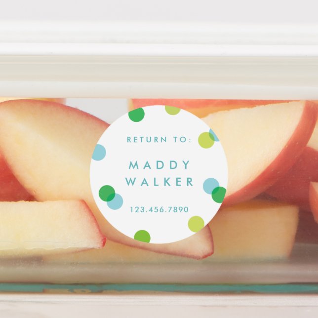 Polk a dot confetti wasserdichte childrens Aufkleb Etiketten (Befestigt)