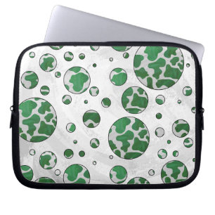 Polk Dot Kuh Grün und Weiß Laptopschutzhülle