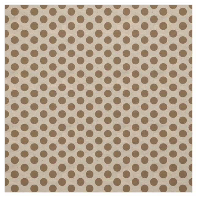 Polk Dots Brown auf Tan Fabric Stoff (Muster)