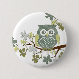 Polka-Baum-Eulen-Knopf Button