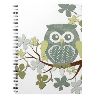 Polka-Baum-Eulen-Notizbuch Notizblock