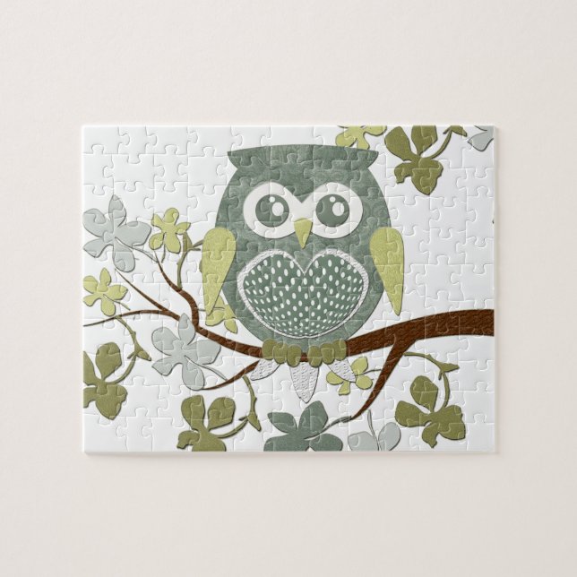 Polka-Baum-Eulen-Puzzlespiel Puzzle (Horizontal)