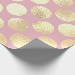 Polka Big Dots Rosa Rose Powder Foxier Gold Gelb Geschenkpapier