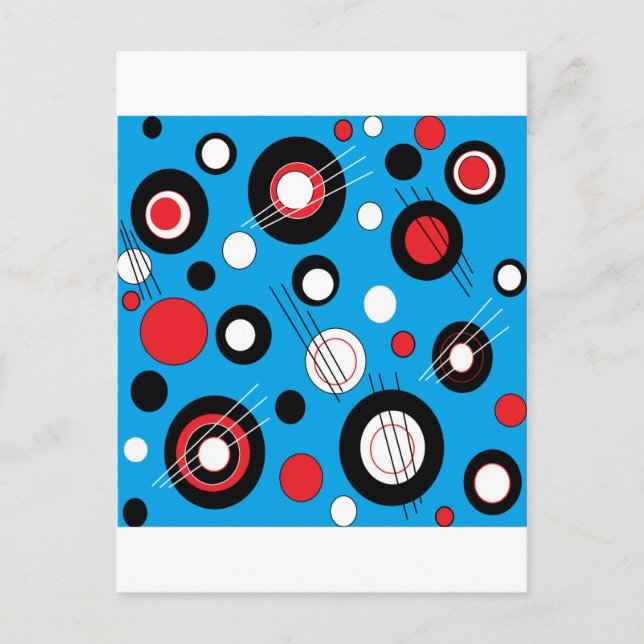 Polka Blue Postkarte (Vorderseite)