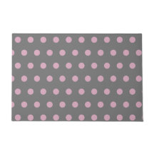 Polka Door Mat (dunkelgrau und weich rosa)