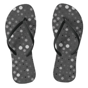 Polka Dot 01.Gray DGrey BG Flip Flops