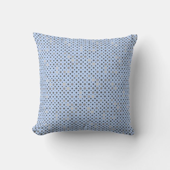 Polka Dot 01.Gray Lblue BG Kissen (Vorderseite)