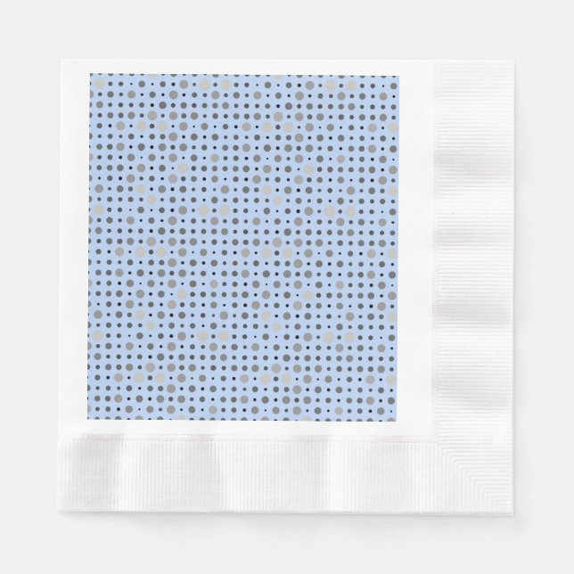 Polka Dot 01.Gray Lblue BG Serviette (Vorderseite)