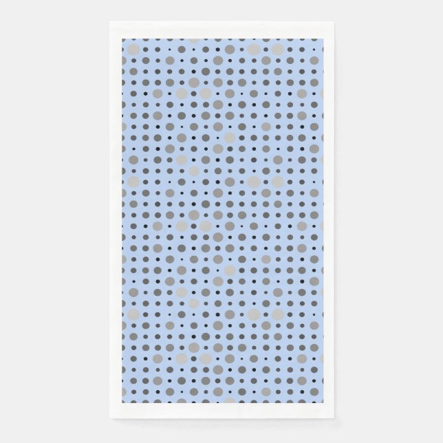 Polka Dot 01.Gray Lblue BG Serviette (Vorderseite)