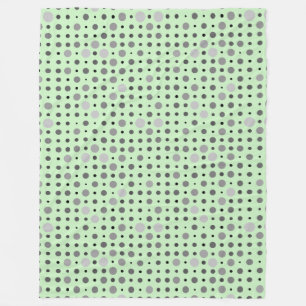 Polka Dot 01.Gray Lgreen BG Fleecedecke