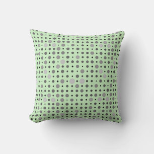 Polka Dot 01.Gray Lgreen BG Kissen