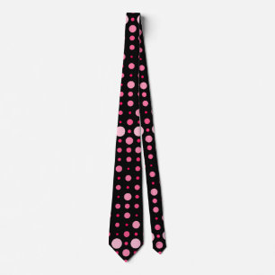 Polka Dot 01.Pink Black BG Krawatte