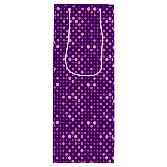 Polka Dot 01.Pink DPurple BG Geschenktüte Für Weinflaschen (Vorderseite)