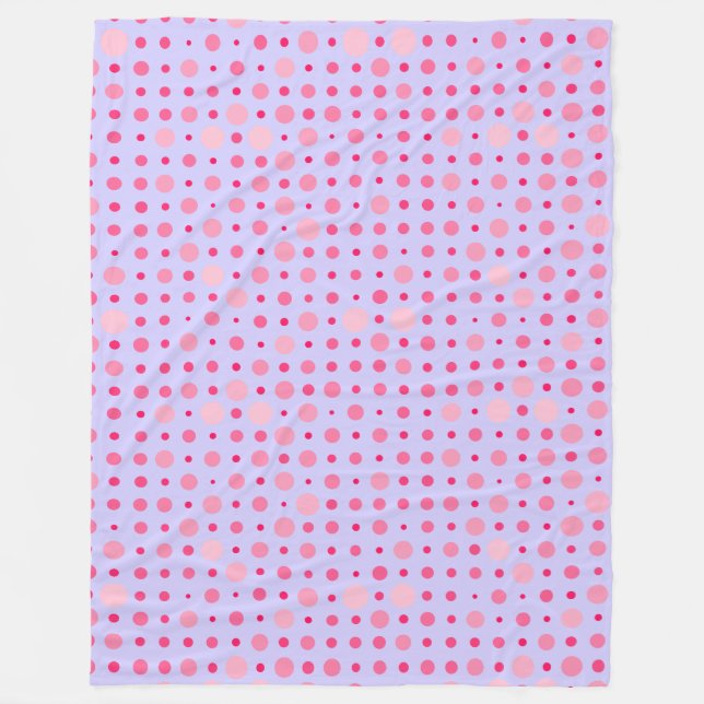 Polka Dot 01.Pink LPurple BG Fleecedecke (Vorderseite)